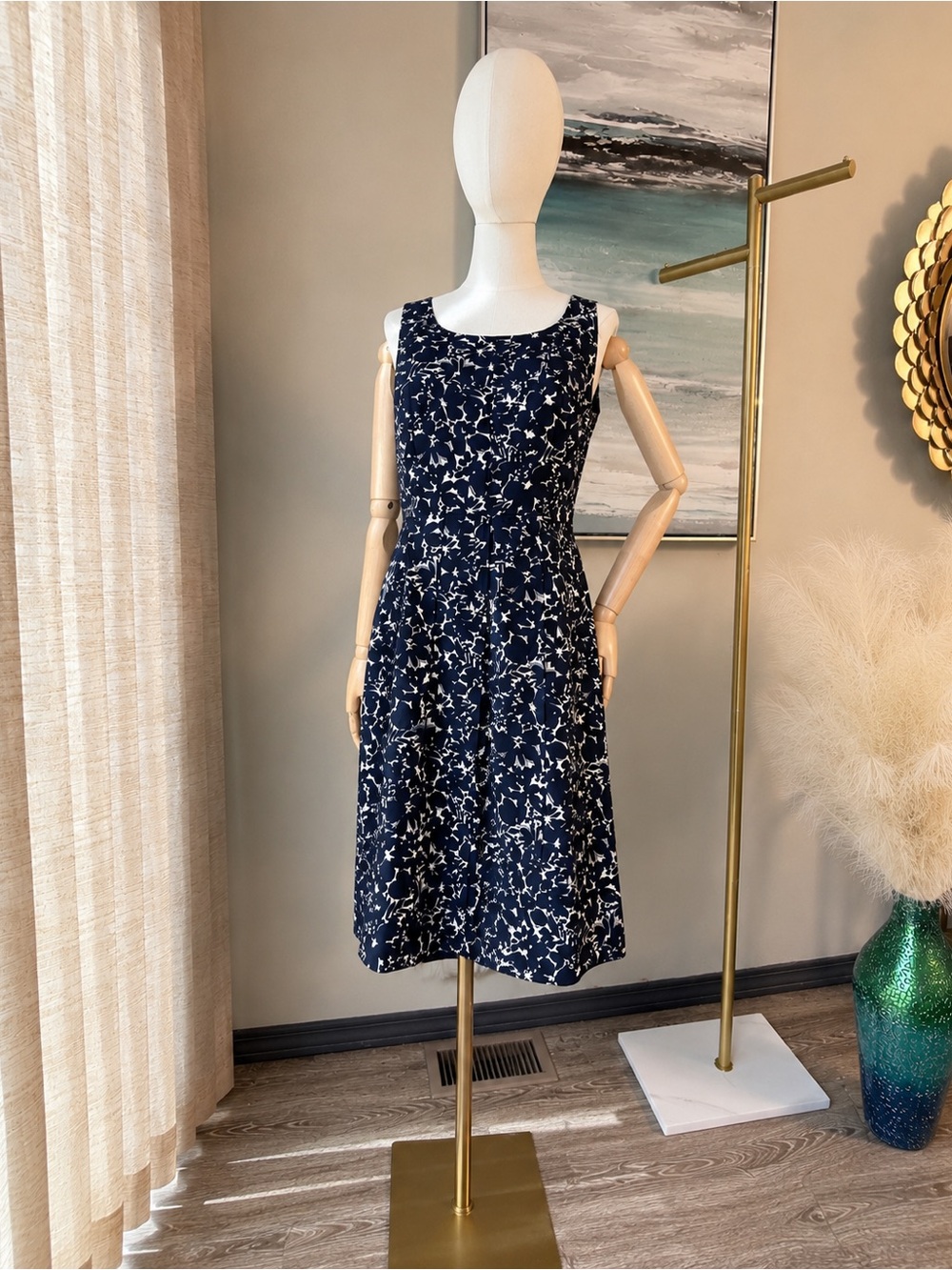 Ann Taylor Floral Sleeveless Midi Dress